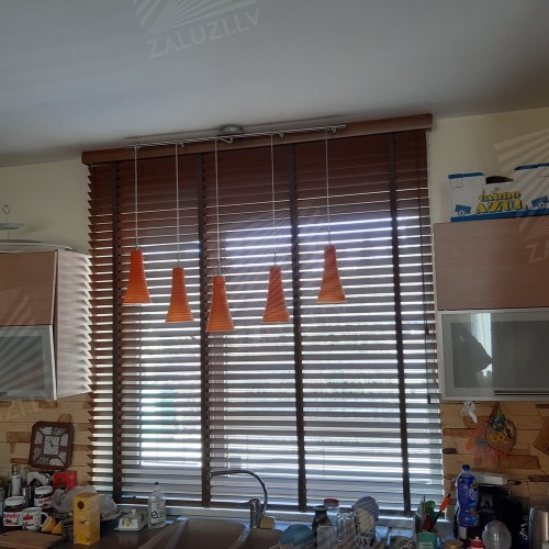 Horizontal wooden blinds