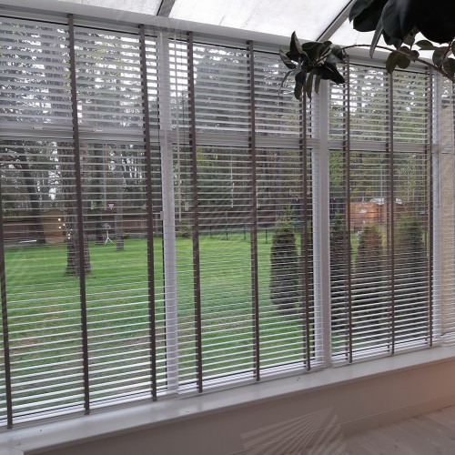 Horizontal wooden blinds