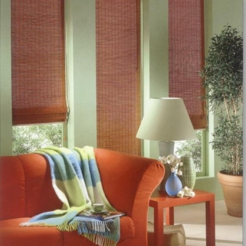 Horizontal wooden blinds