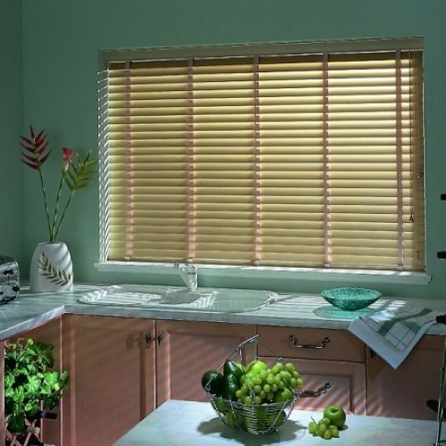 Horizontal wooden blinds
