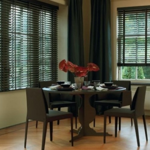 Horizontal wooden blinds