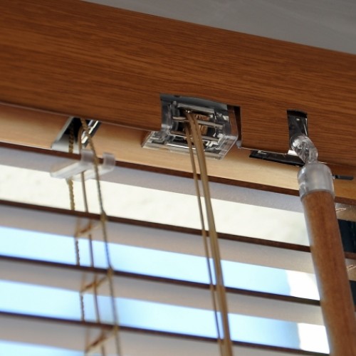 Horizontal wooden blinds