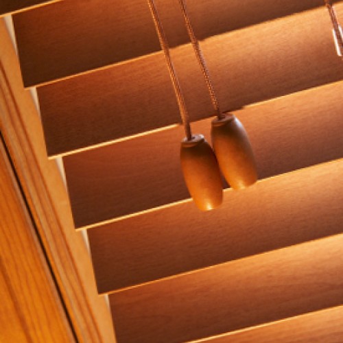 Horizontal wooden blinds