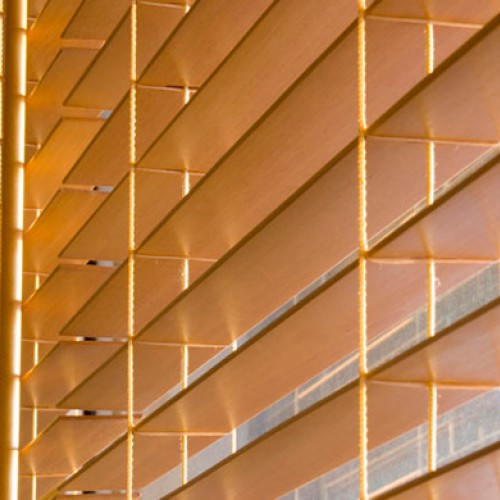 Horizontal wooden blinds