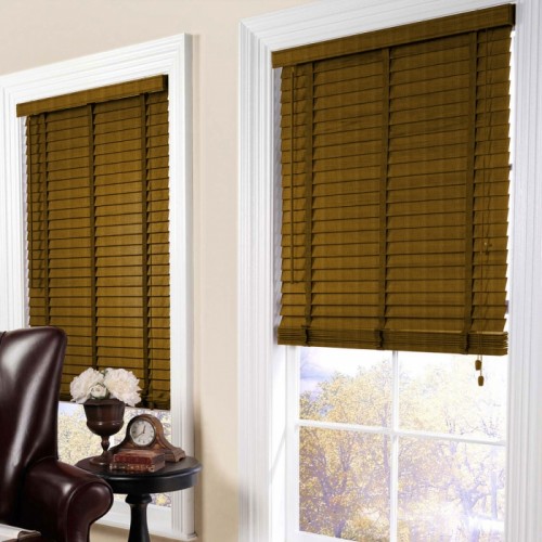 Horizontal wooden blinds