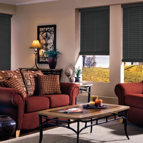 Horizontal wooden blinds