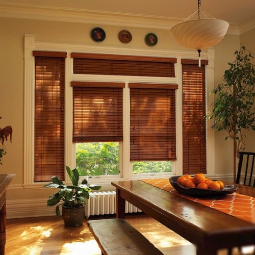 Horizontal wooden blinds