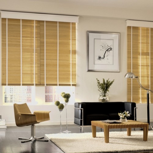 Horizontal wooden blinds