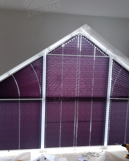 Pleated blinds for non-standard shaped openings and windows