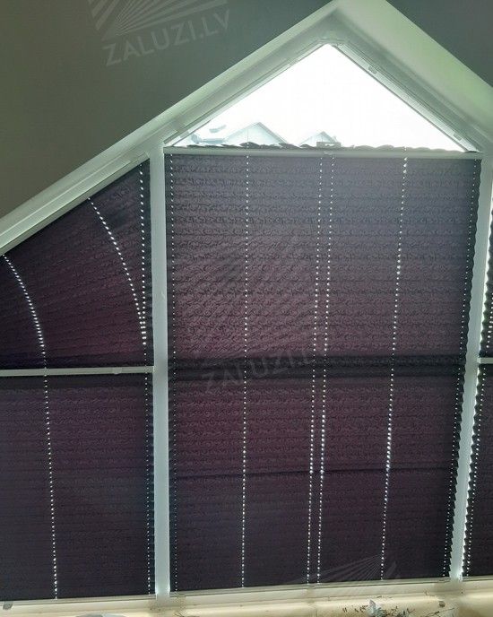 Pleated blinds for non-standard shaped openings and windows