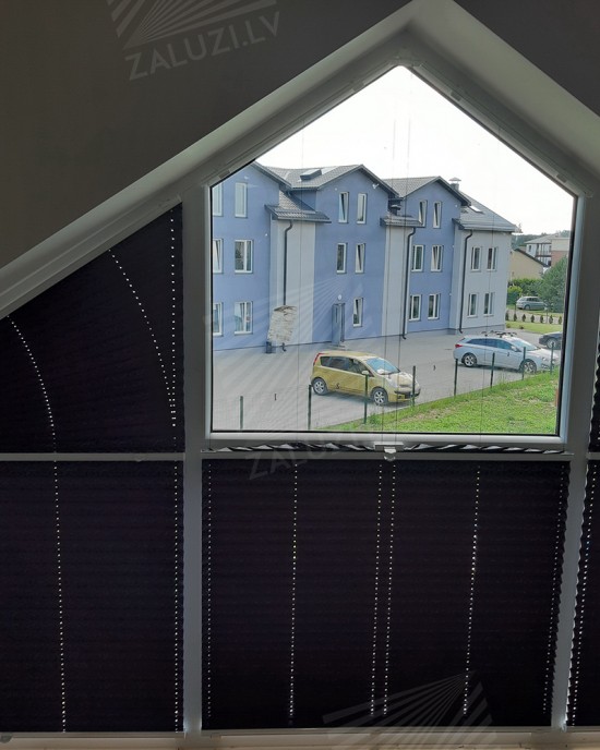 Pleated blinds for non-standard shaped openings and windows