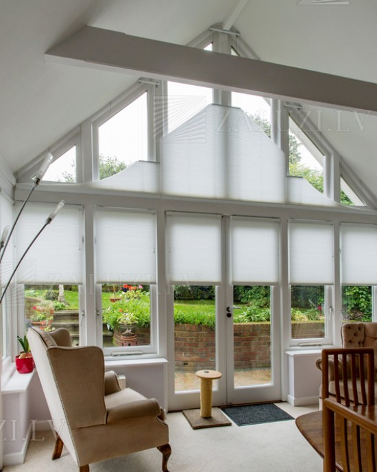 Pleated blinds for non-standard shaped openings and windows