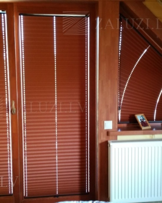 Pleated blinds for non-standard shaped openings and windows